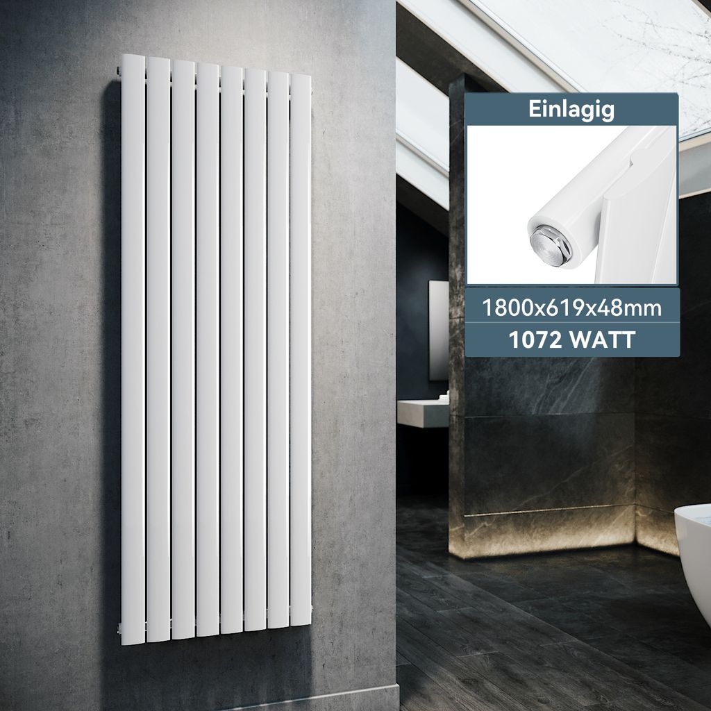 SONNI 1800×619 mm Bianco Radiatore a pannello monostrato Immagine del prodotto 
