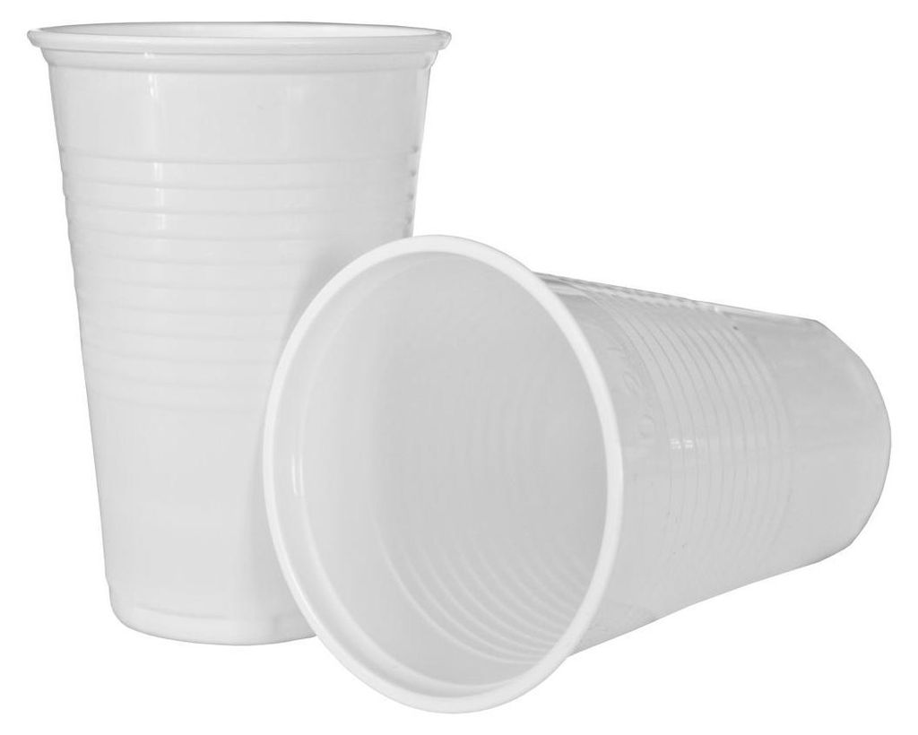100 Plastik Becher in Weiß 200ml Produktbild 