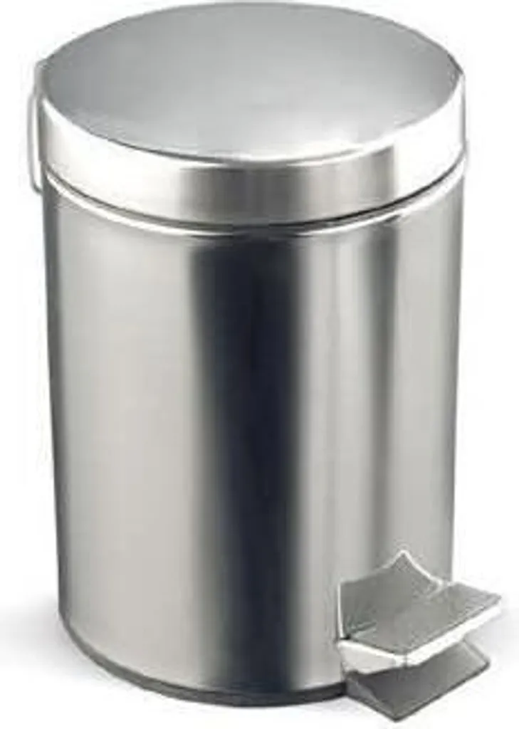 Poubelle de Cuisine 20 Litres Inox Brillant avec Pédale - Hauteur 45cm