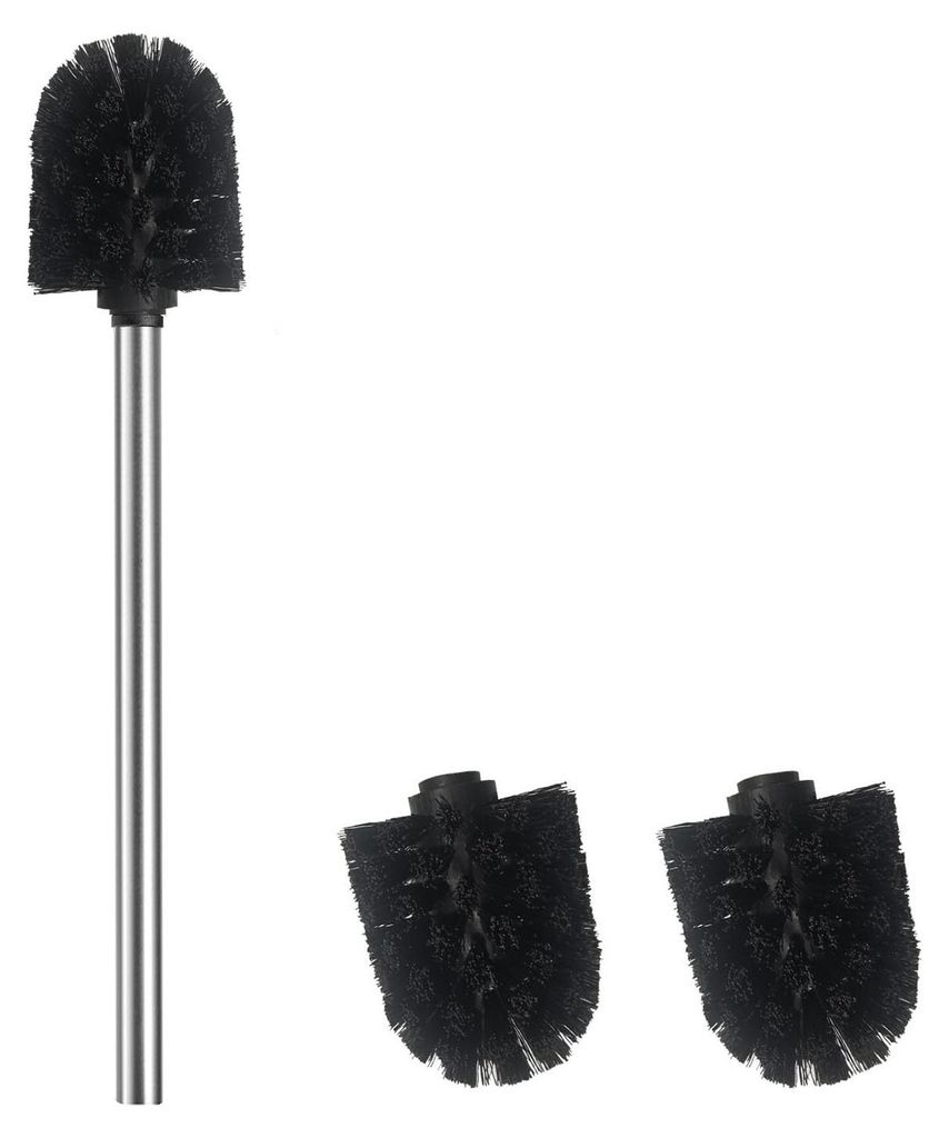 Toilettenbürste, Toilettenbürste mit 2 Bürstenköpfen, 7 cm Durchmesser, Toilettenbürste aus Edelstahl 304 zur Reinigung des Badezimmers (PP, s...
