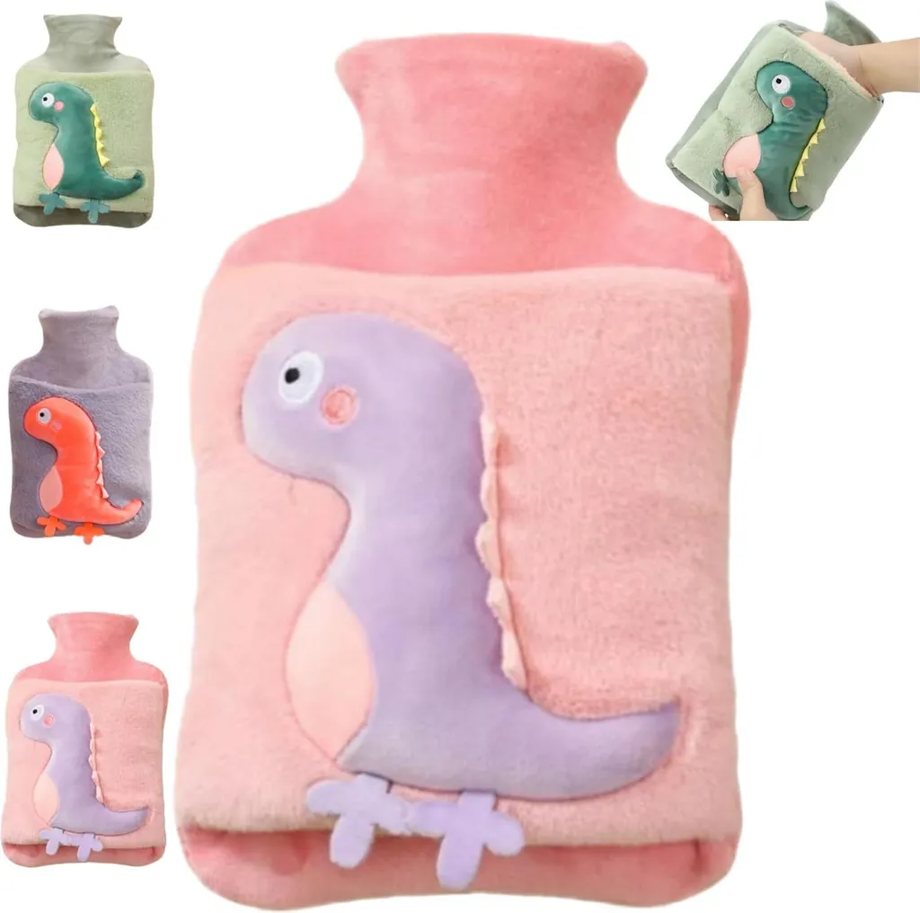 Bouillotte 2 litres pour soulager le dos avec housse dinosaure