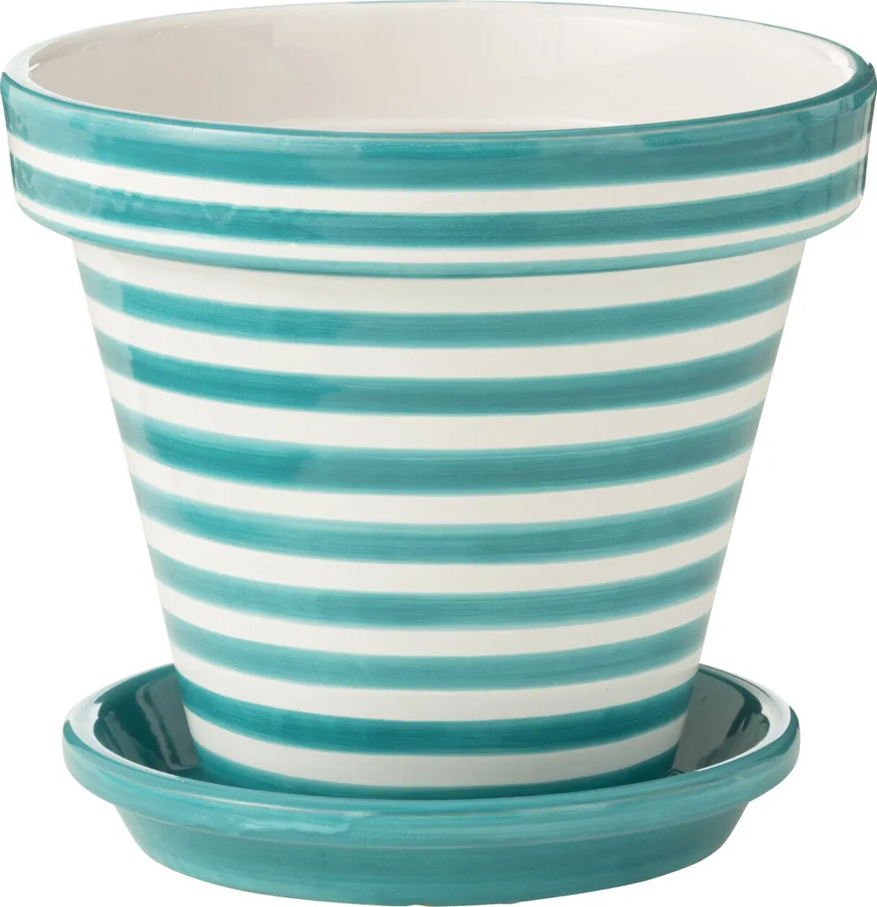 Cache-pot J-Line Granada 35cm : Céramique Aqua pour Plantes Larges