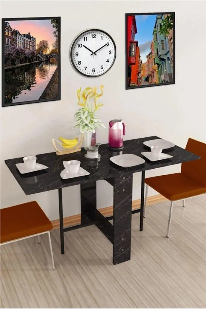 Table de travail pliable Pijnboom Dekornik 134cm pour petit appartement