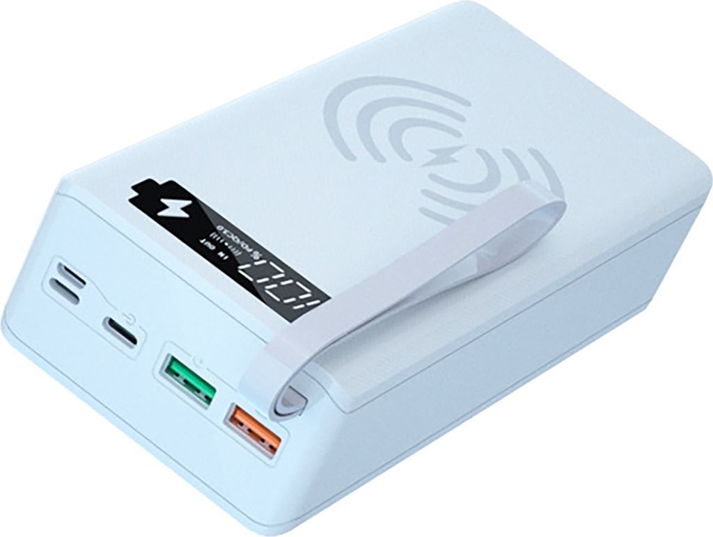 C12 Power Bank Shell Shell Lötlich abtrennbare DIY 12x18650 QC PD Tragbare Ladegerät für Smartphone-Weiß mit drahtloser Laden schneller Gebühr