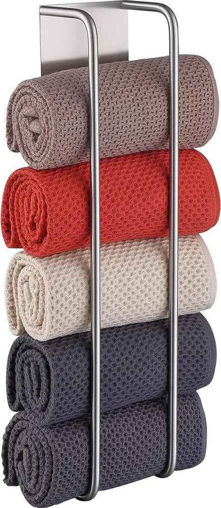 Porte-serviettes Inox 40 cm sans Trou - Fixation Adhésive pour Carrelage