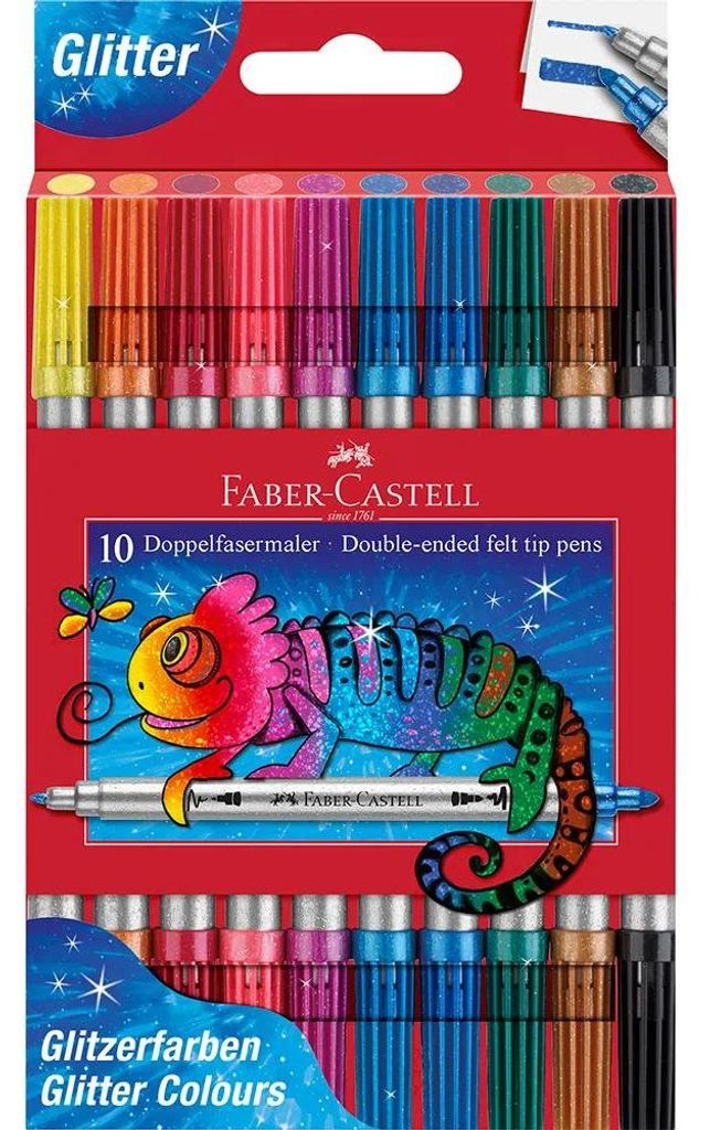 Faber-Castell 151108 FABER-CASTELL Doppelfasermaler Glitzer Productafbeelding 