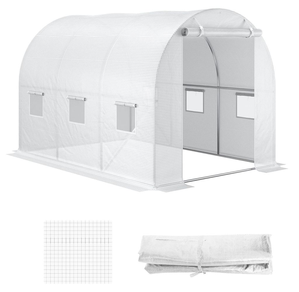 Outsunny Polyethylenfolie 3x2x2m Ersatzfolie mit 6 Fenster Produktbild 