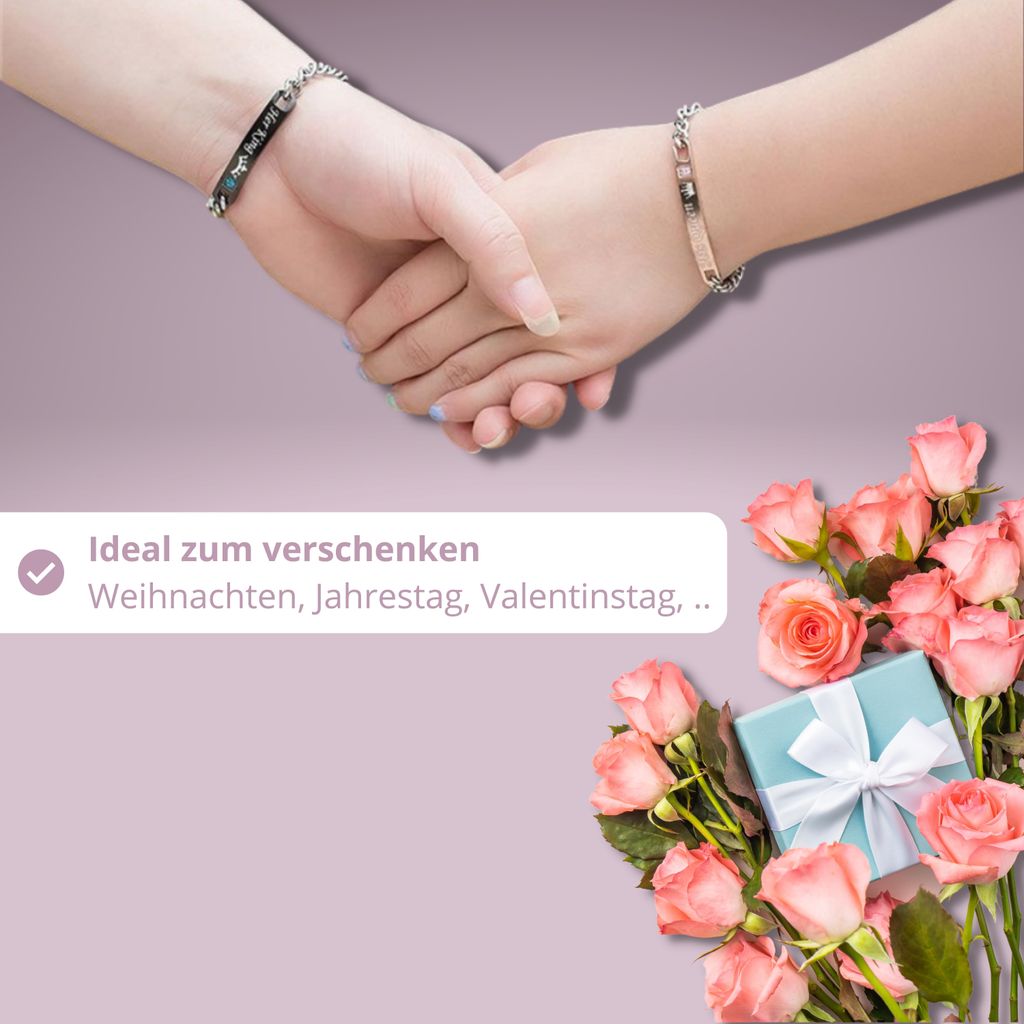 Her King His Queen Partner Armband Armbänder Paar Pärchen Produktbild 5