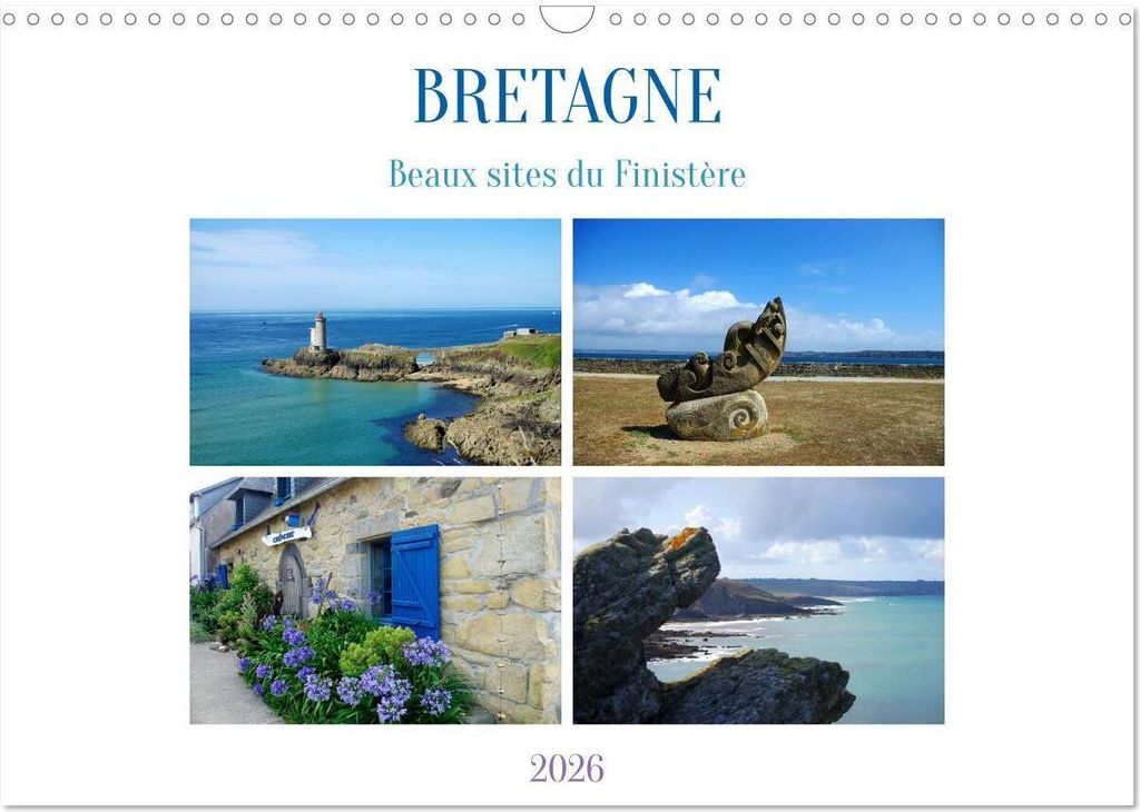Bretagne Beaux sites du Finistère (Calendrier mural 2026 DIN A3 vertical), CALVENDO calendrier mensuel