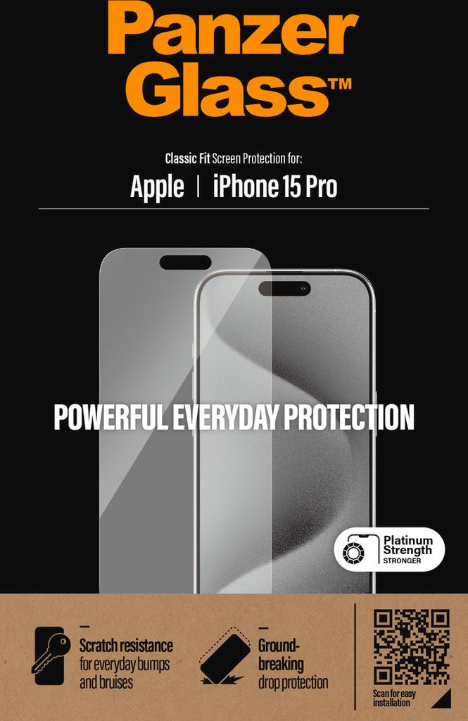 Product packaging for a screen protector.