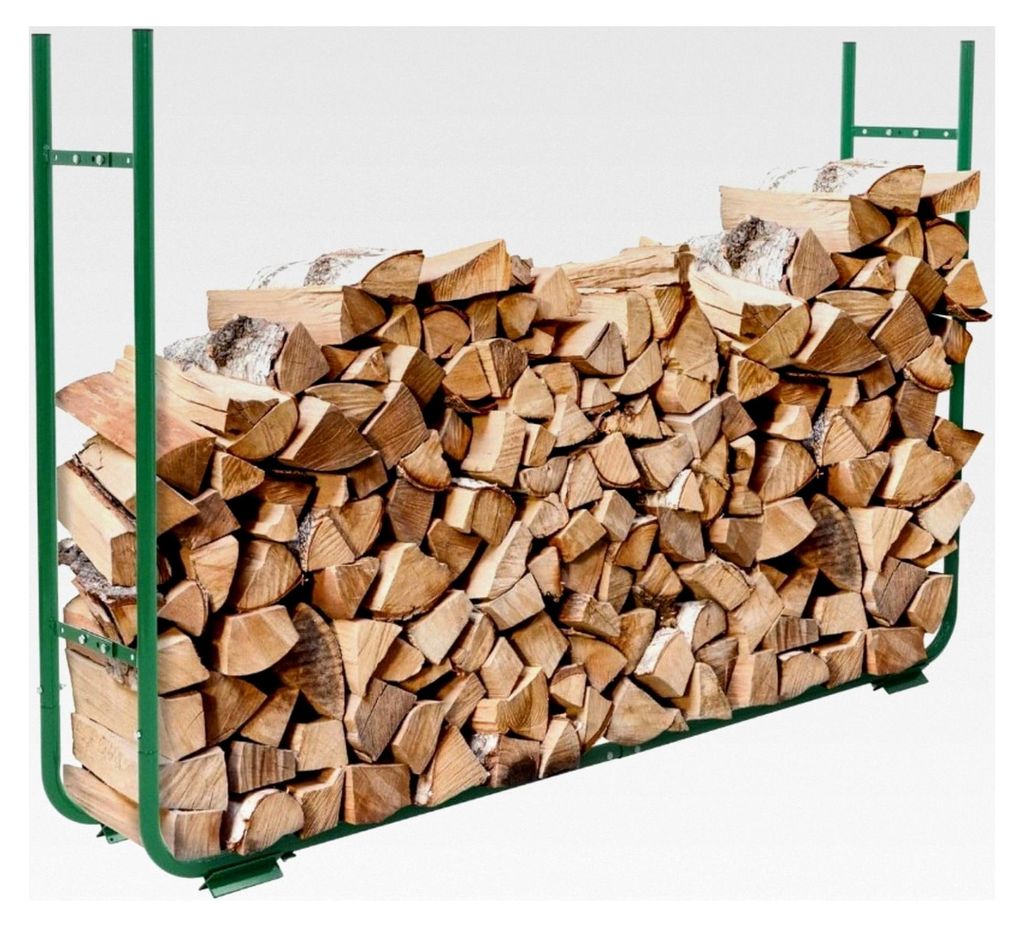Verstellbares Holzregal für Brennholz und Holzscheite, rostbeständig, Breite 150-220 cm, Tiefe 20-30 cm, Höhe 105 cm, für drinnen und draußen,...