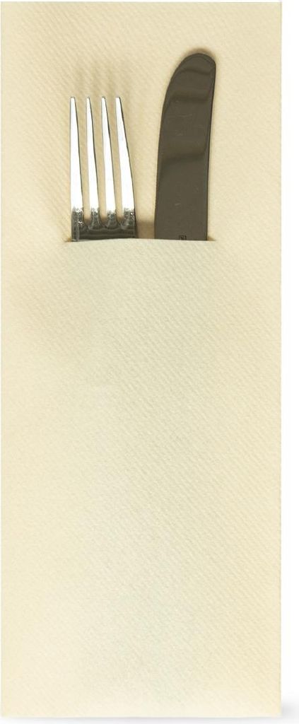 Sovie HORECA XL Besteckserviette in Creme aus Linclass Airlaid 48 x 40 cm, 1/8 Falz, 75 Stück