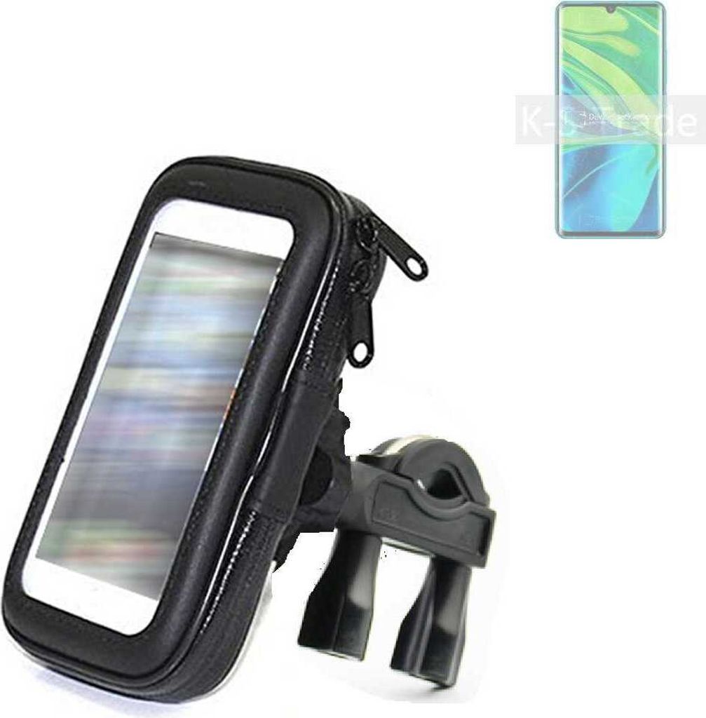 K-S-Trade Fahrrad-Halterung kompatibel mit Xiaomi Mi Note 10 Handy-Halterung Halter Lenkstange Fahrradhalterung Motorrad Bike Mount Wasserabweisend