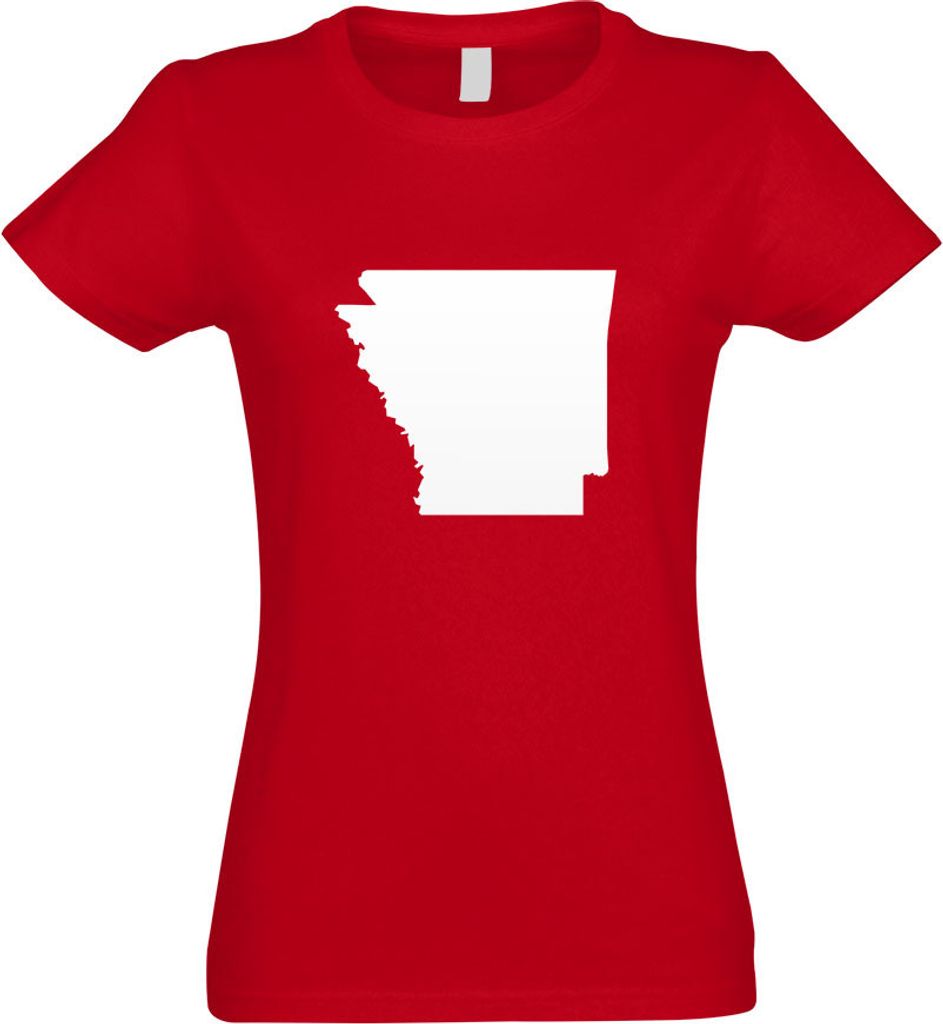 Kiwistar - T-Shirt tailliert - Damen - rot - USA - Arkansas Little Rock - mit Motiv Bedruckt - Funshirt Design - Sport - Freizeit - Damen - XXL