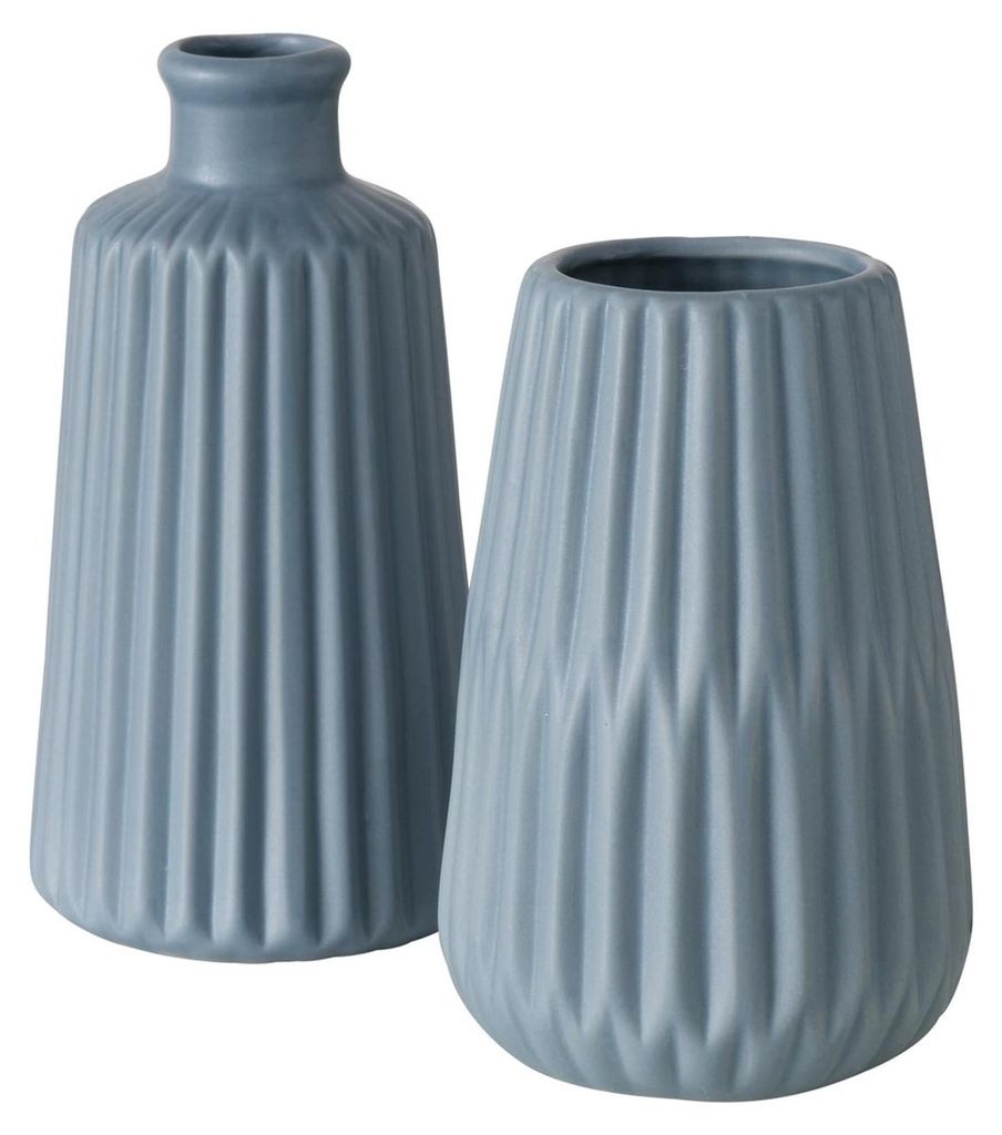 Boltze Set de vases Esko 2 pièces bleu mat, vases à fleurs Image du produit 