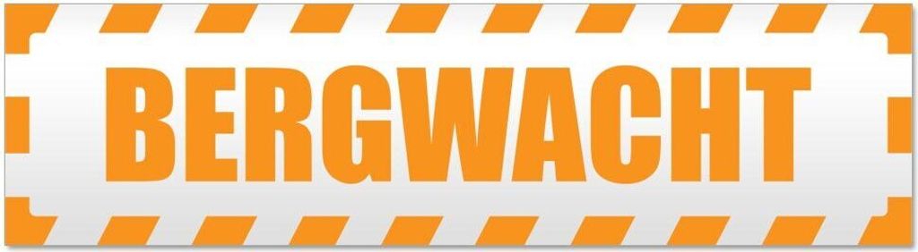 Kiwistar Bergwacht gestreift Magnetschild Schild magnetisch - 20cm Orange - Magnetfolie für Auto PKW Kfz