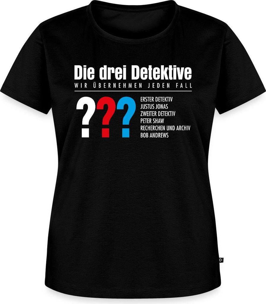 Spreadshirt Die Drei Fragezeichen Detektive Visitenkarte Frauen Premium T-Shirt, XL, Schwarz