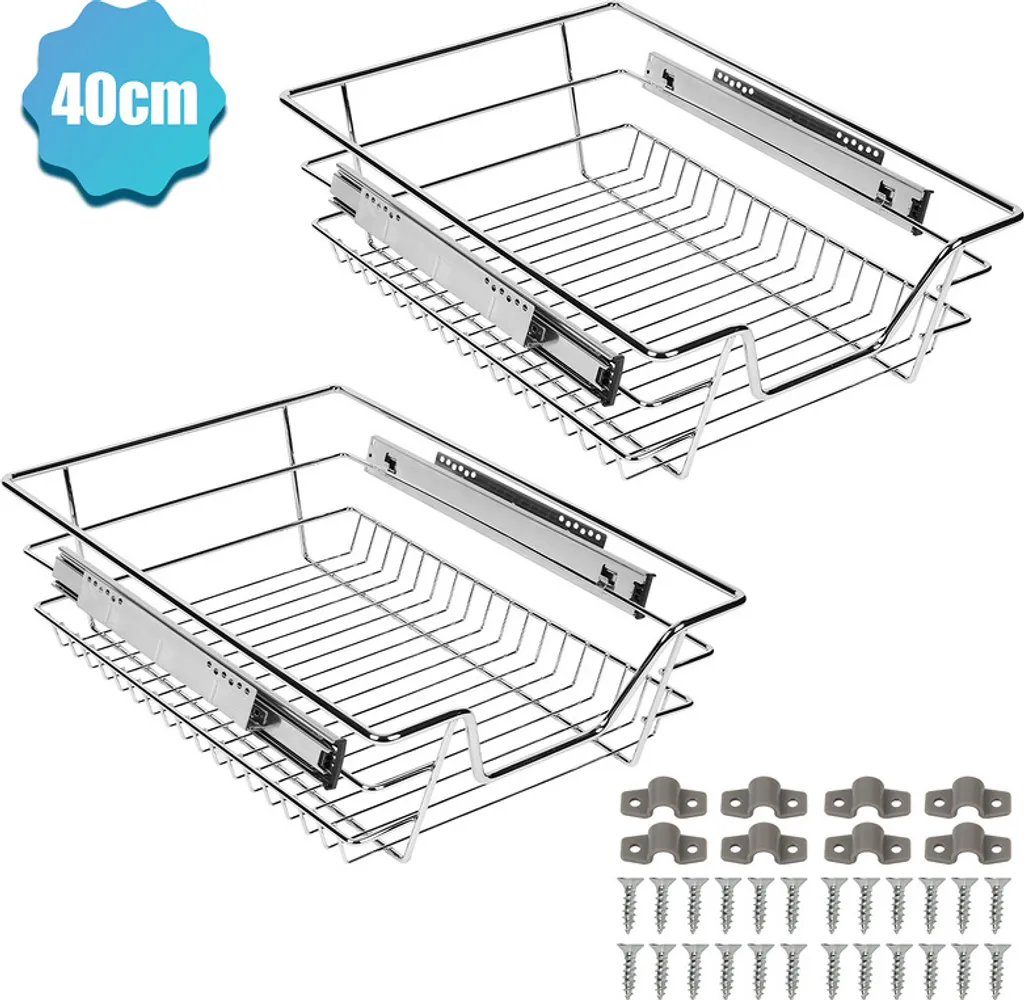 Set 4 Cestelli Estraibili Yakimz 40cm - Organizzazione Cucina Cromata