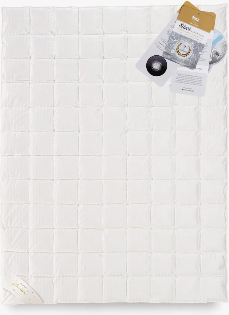 Couette duvet d'oie chaude 135x200 Argent - Idéale pour Nuits Froides