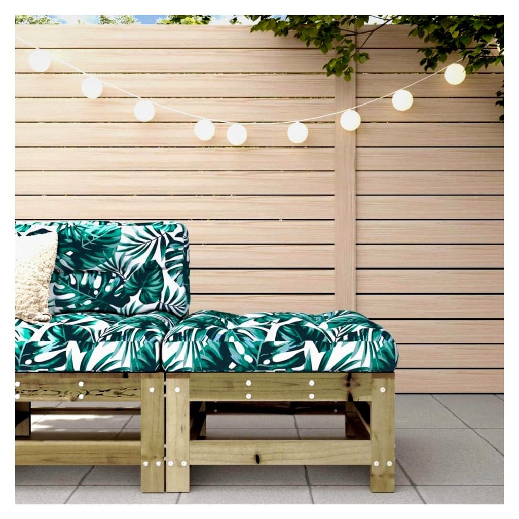 Gartenhocker mit Kissen aus imprägniertem Kiefernholz für Wohnzimmer, Terrasse, Garten, Balkon