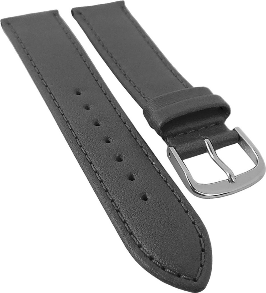 Taurus Uhrenarmband | Kalbsleder grau mit Naht, Produktbild 
