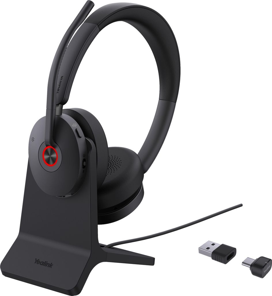 Yealink BH74 mit Ständer Teams USB-C/A Headset, Kabellos, Büro/Callcenter, 162 g, Kopfhörer, Schwarz