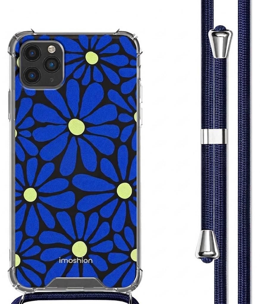 imoshion Design Hülle mit Band iPhone 11 Pro - Cobalt Blue Flowers Connect