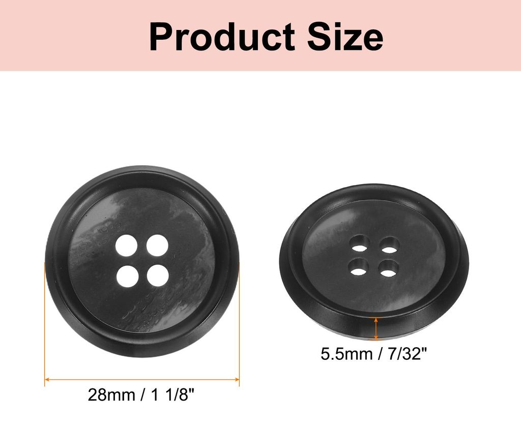 12 Stš¹ck 28mm Harz Kn?pfe zum Ann?hen, 4 L?ch Runde N?hkn?pfe fš¹r Strickjacke DIY Handwerk Dekorieren Mantel Ann?hen Kleidung Hemden Dekorati...