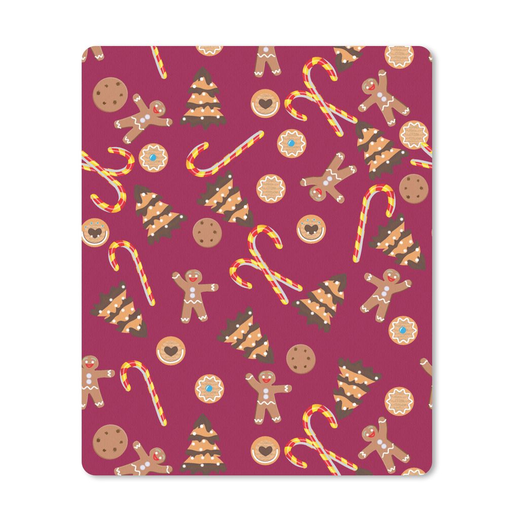 MuchoWow Mauspad Mousepad Weihnachten - Lebkuchen - Schnittmuster 30x40 cm - Mousepads - Maus Mat - Pad - Mausunterlage - Mausmatten