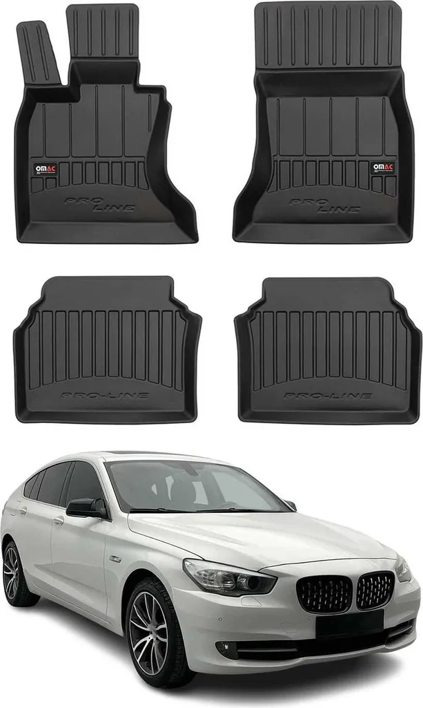 2009-2017 BMW Serie 5 Gran Turismo F07 Tappetini TPE Nero 4 pezzi