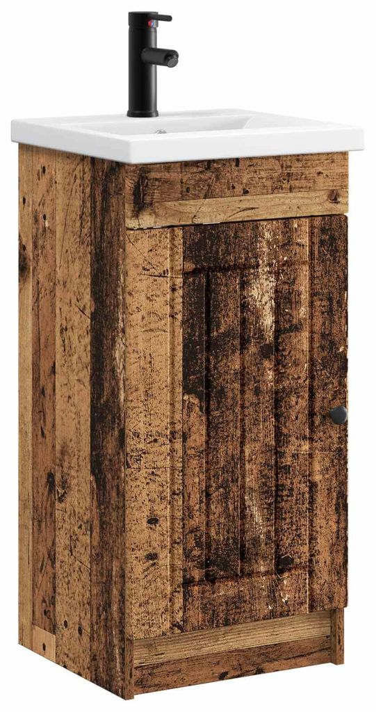 Badezimmerschrank mit Waschbecken Altholz 42 x 40 x 84,5 cm