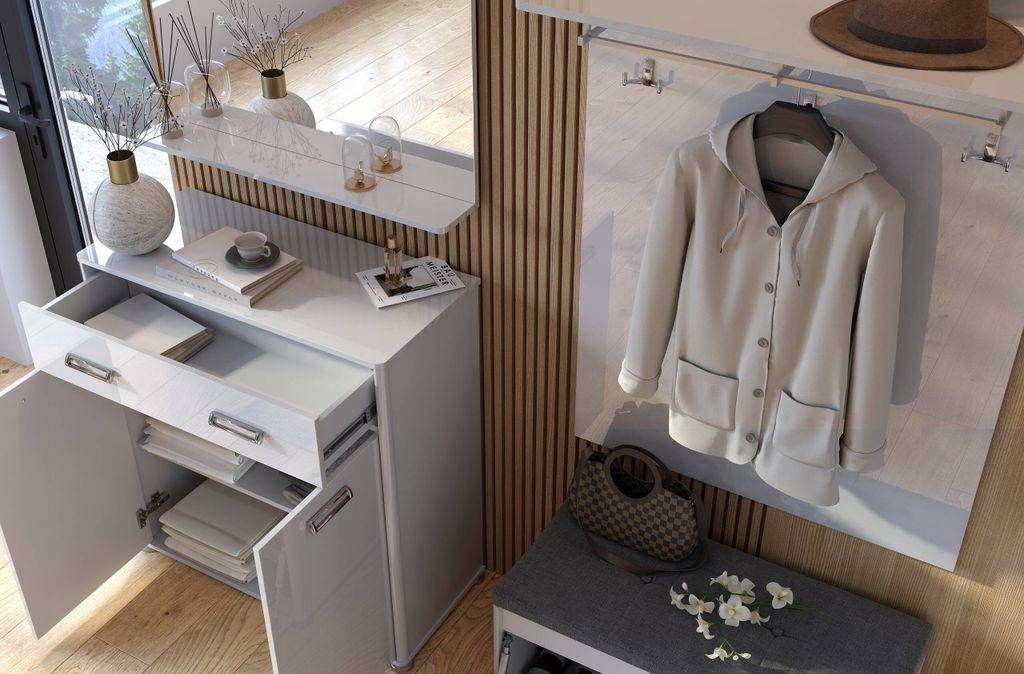 MiroMark Bella BL-122-WB Kleiderschrank 2-türig Weiß Produktbild 4