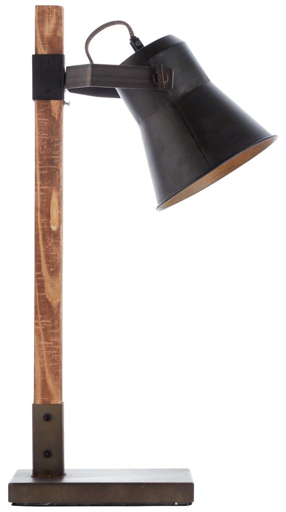BRILLIANT Lampe Plow Tischleuchte schwarz stahl/holz | 1x Produktbild 