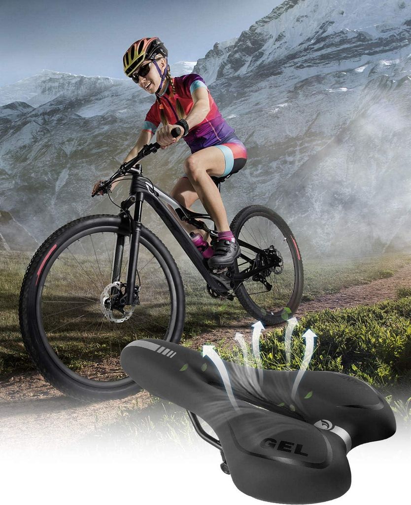 Fahrradsattel Gel MTB-Sattel wasserdicht komfortabel hohl ergonomisch - Damen und Herren - BMX Rennrad - Mountainbike - Dirtbike - Stadtfahrrad - bike