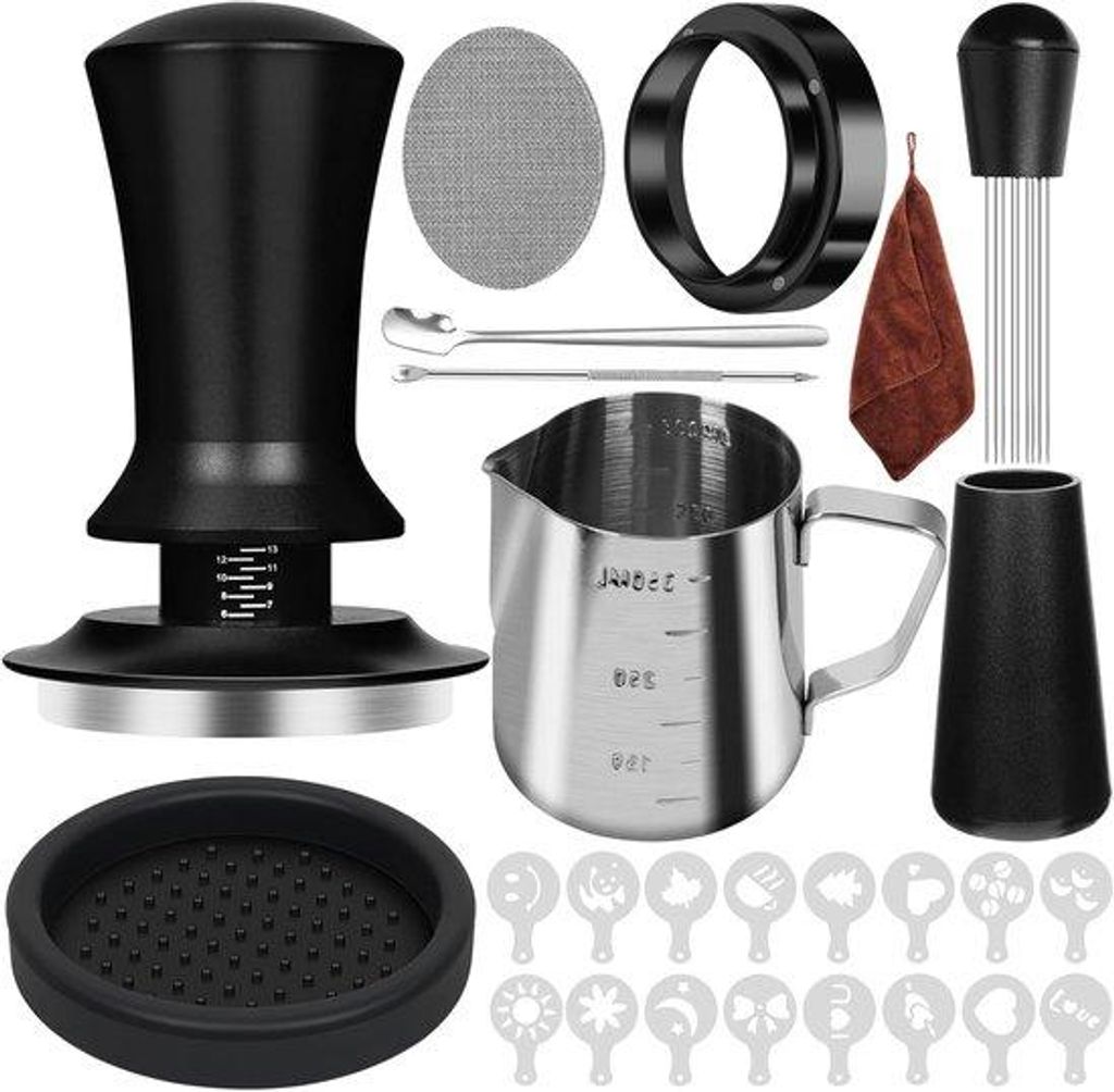 Famanu Kaffeetamper 51 mm Set - 25-teiliges Barista-Zubehörset