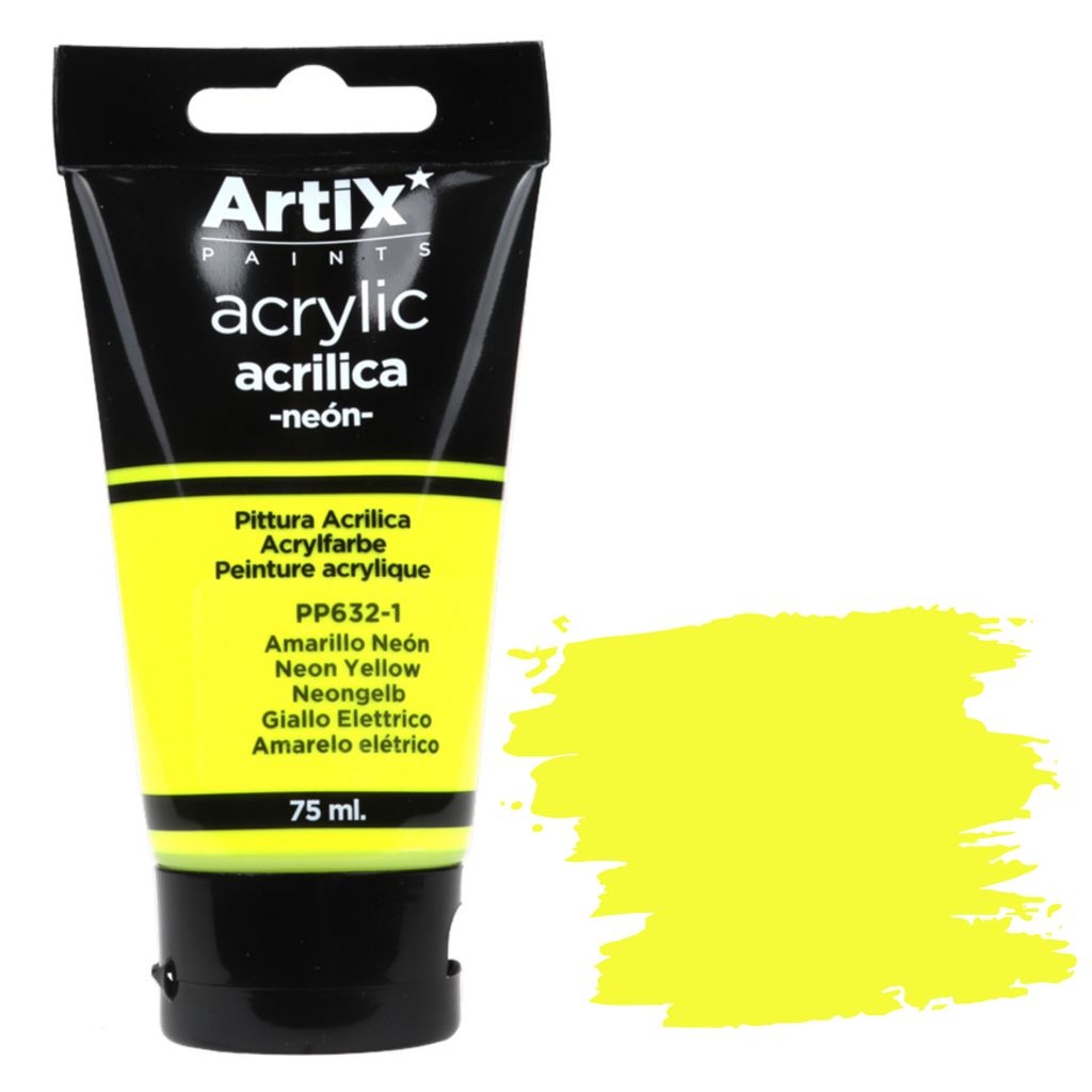 Acrylfarbe NEON YELLOW Artix PP632-1, 75ml