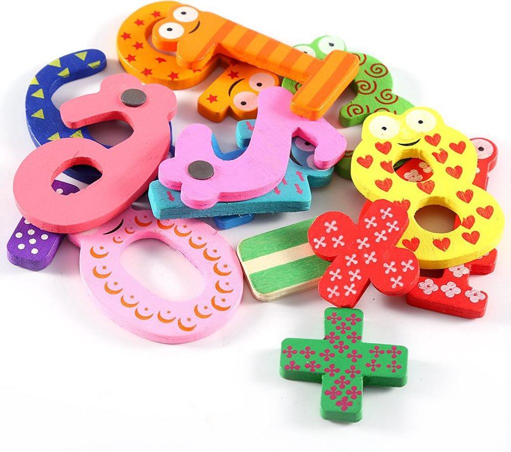 15Pcs/lot Lovely hölzerne Mathematik Zahlen Kühlschrank Magnet Kinder lernen Lernspielzeug