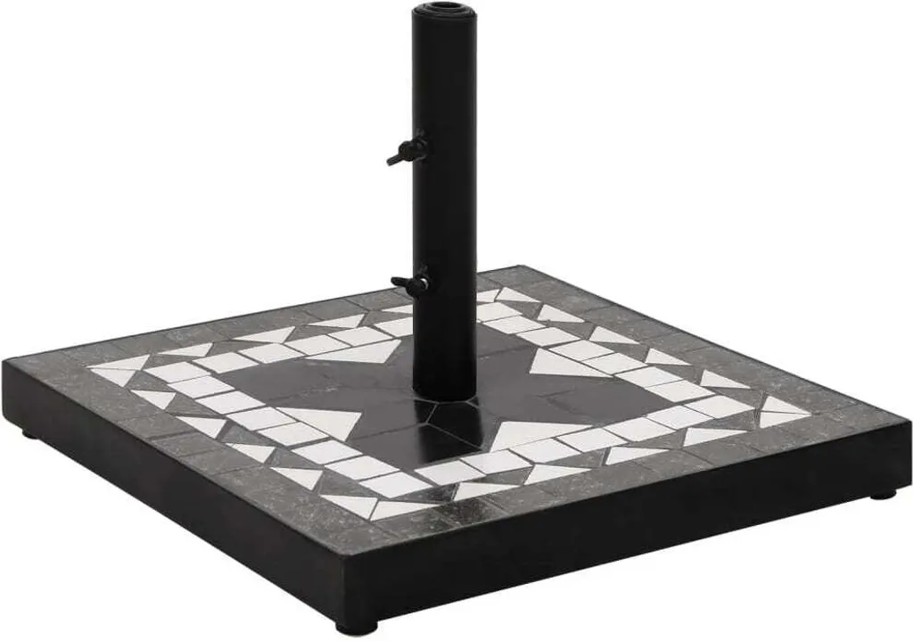 Supporto per ombrellone Quadrato bianco e nero 12 kg - 1
