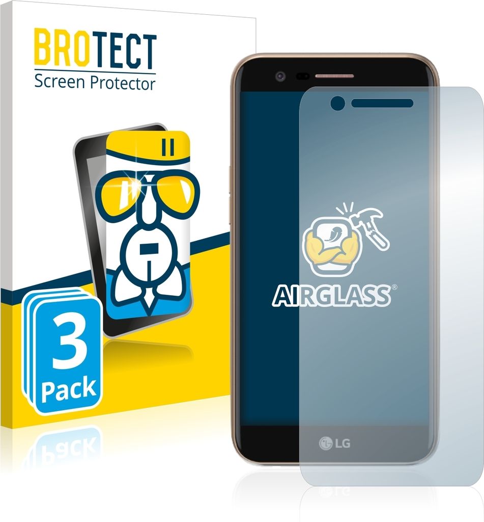 3x BROTECT Schutzglas für LG K10 2017 Schutzfolie Panzer Folie Glas Display Schutz klar
