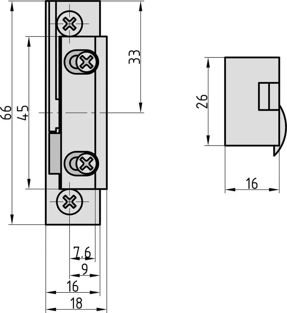 Gâche électrique multi-tension 10-24V BASI ET 94 robuste et réversible - 2