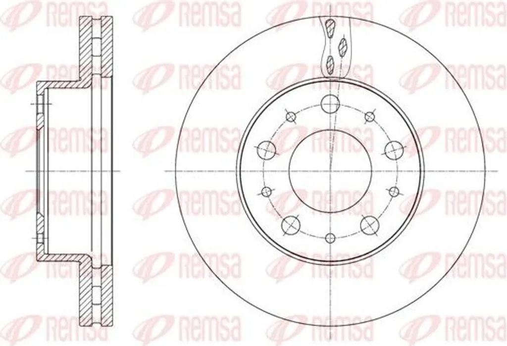 Disque de frein REMSA 61600.10 Ventilé Haute Résistance pour Ducato
