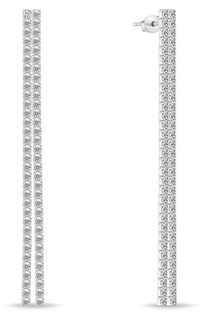 Lange Silberohrringe mit Zirkonen EA948W
