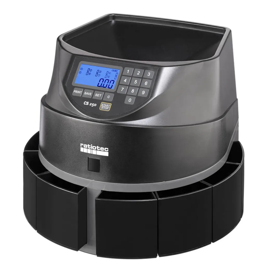 Ratiotec Coinsorter CS 250 Compteuse de Pièces Euro Anthracite Robuste