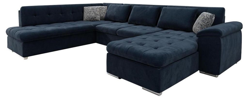 MIRJAN24 Ecksofa Niko Bis Premium, Ecke mit Bettkasten und Schlaffunktion, Kissen mit Reißverschlus, U-Form, B: 350 cm (Farbe: Maya 09 + Corbett 7...