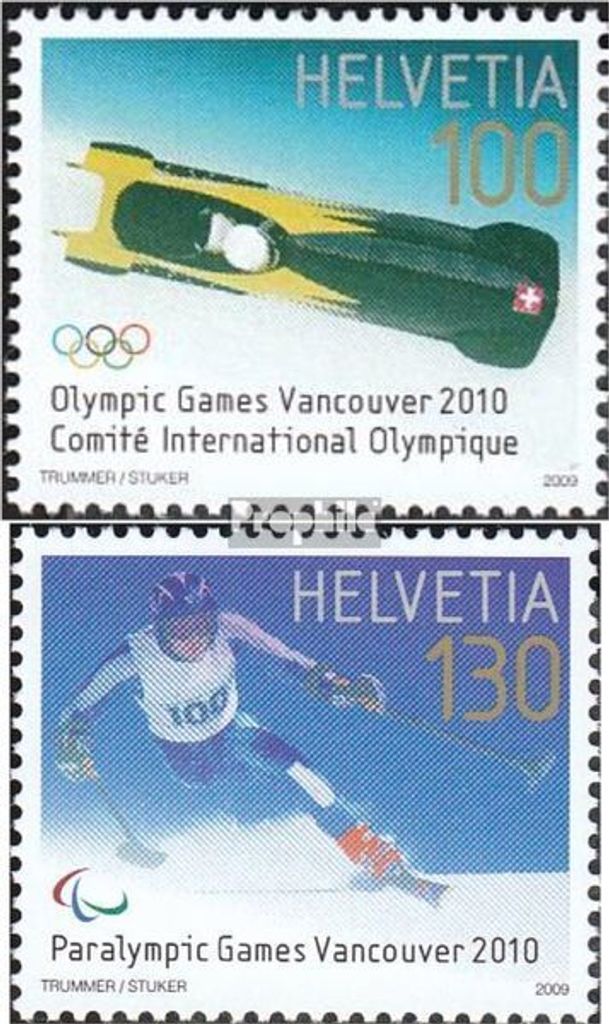 Briefmarken Schweiz 2009 Mi 2134-2135 (kompl.Ausg.) postfrisch Winterspiele Vancouver