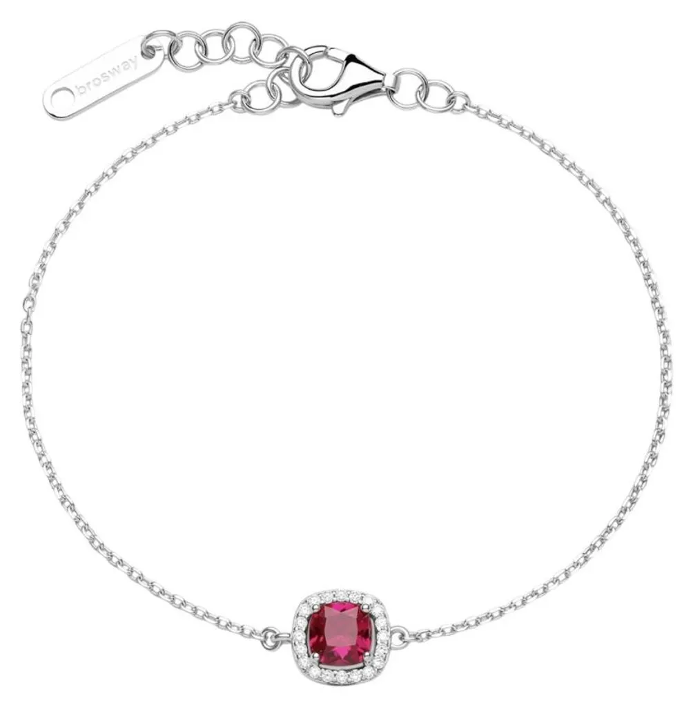 Gourmette femme en argent et zircone rouge Fancy Passion FFB130