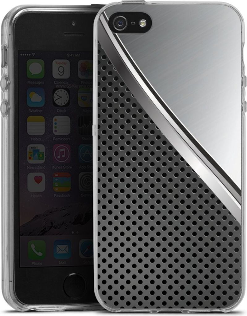 DeinDesign Handyhülle für Apple iPhone 5s Silikon Hülle Case Smartphone Schutzhülle Carbon Metall Stahl