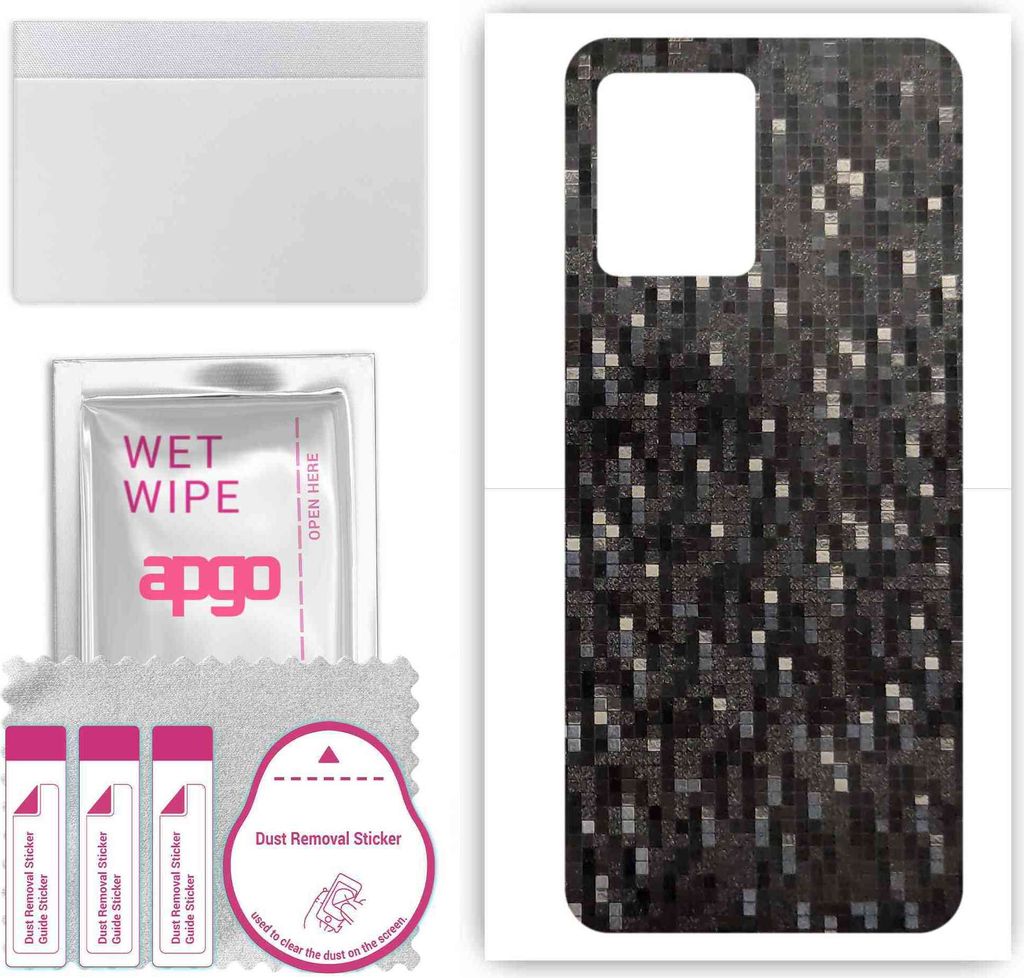 apgo Rückseite Schutzfolie, Skin, kompatibel mit Realme 9, Hinten Displayschutzfolie aus Vinylfolie, kratzfest, einfache Montage - Carbon Black Pixel