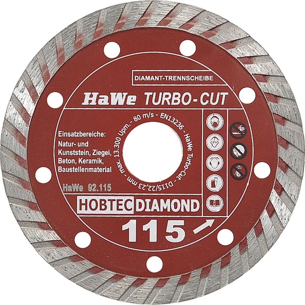 HaWe 92.115 Diamanttrennscheibe "Turbo-Cut" 115 x 22,2 mm