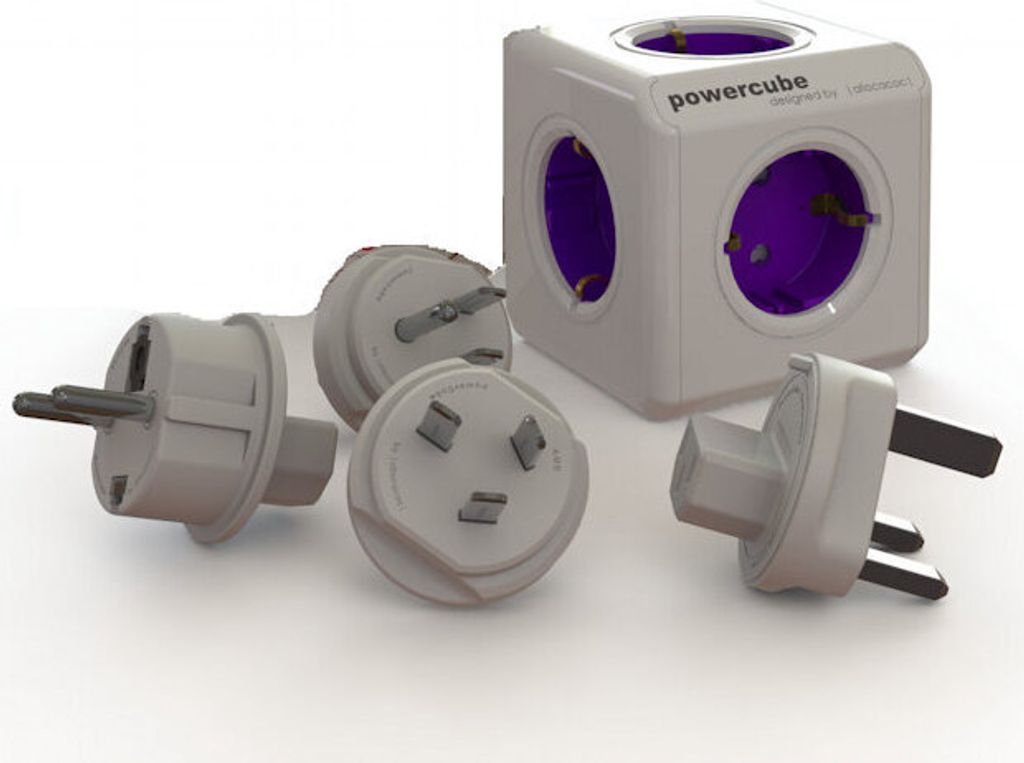 allocacoc PowerCube ReWirable Travel Plugs, Reiseadapter & 5x Verteiler, 230V Schuko
